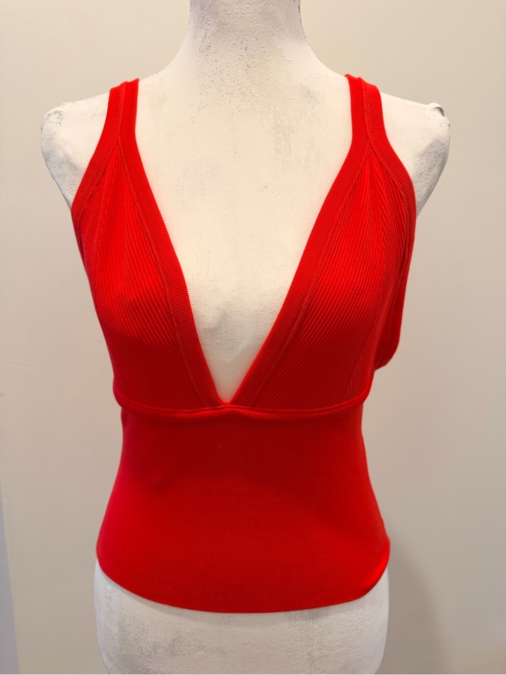 Urban Outfitters Red Deep V Ribbed Camisole